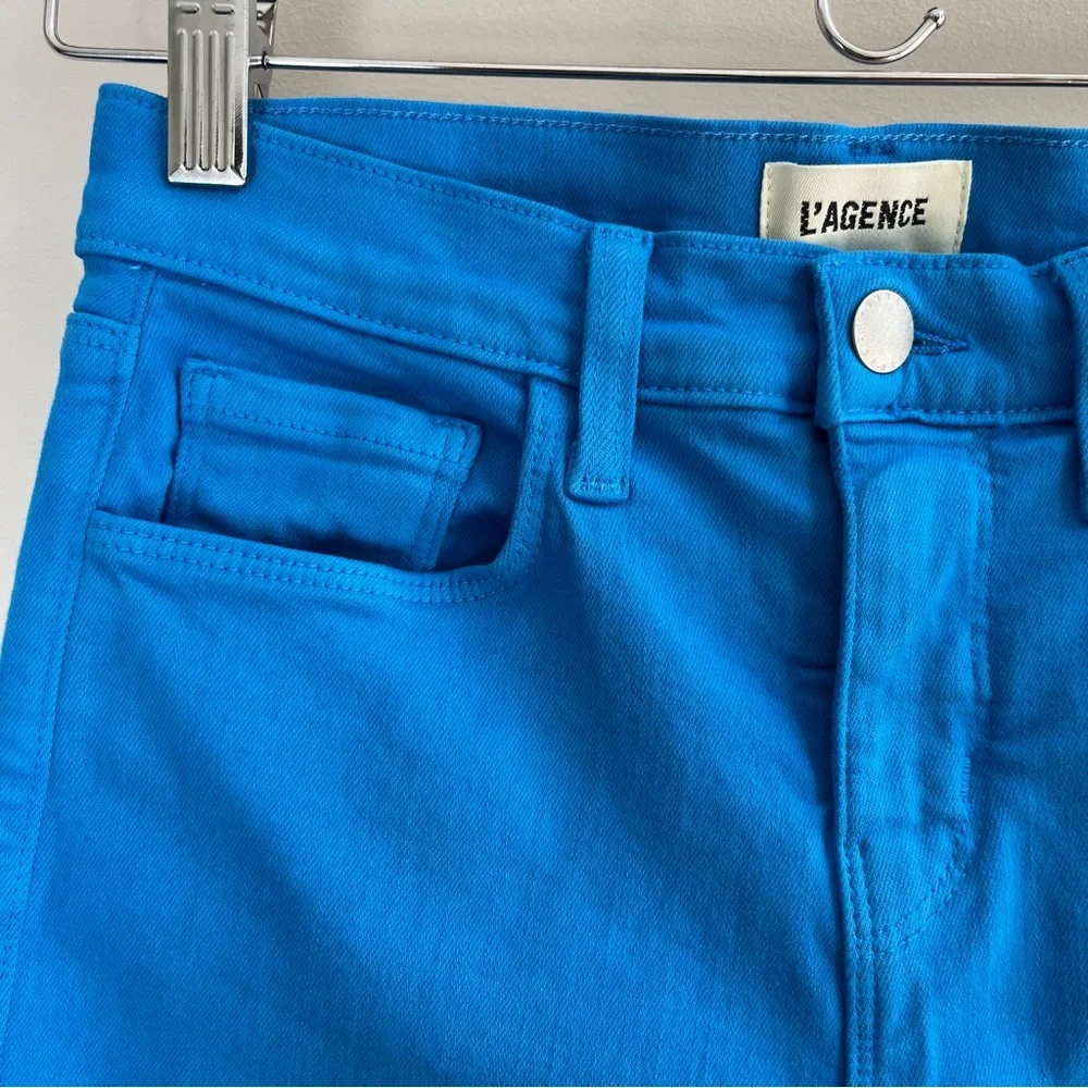[l’agence] nwot alexia high rise cropped slim jeans neon blue 24 - Picture 6 of 8